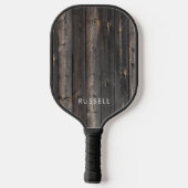 Rustieke houten afdruk gepersonaliseerd pickleball paddle (Achterkant)