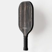 Rustieke houten afdruk gepersonaliseerd pickleball paddle (Links)
