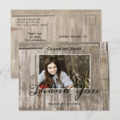 Rustieke Houten Afstudeer Dankjewel Briefkaart (Voorkant / Achterkant)