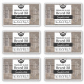 Rustieke houten baard olie etiketten met ingrediën sticker (Voorkant)