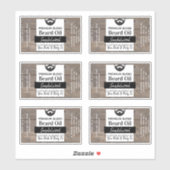 Rustieke houten baard olie etiketten met ingrediën sticker (Vel)