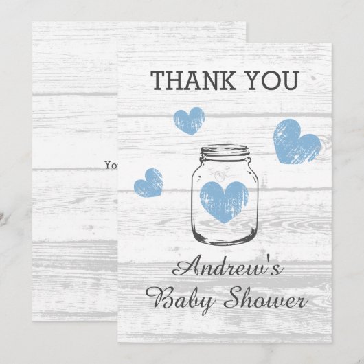  rustieke houten baby shower partij bedankkaart (Voorkant / Achterkant)