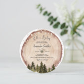 Rustieke houten Baby shower String Light Invitatio Kaart (Staand voorkant)