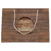Rustieke Houten Barrel Wedding Custom Monogram Large Cadeautasje (Voorkant)