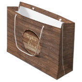 Rustieke Houten Barrel Wedding Custom Monogram Large Cadeautasje (Voorkant Gekanteld)