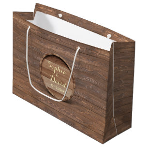 Rustieke Houten Barrel Wedding Custom Monogram Large Cadeautasje