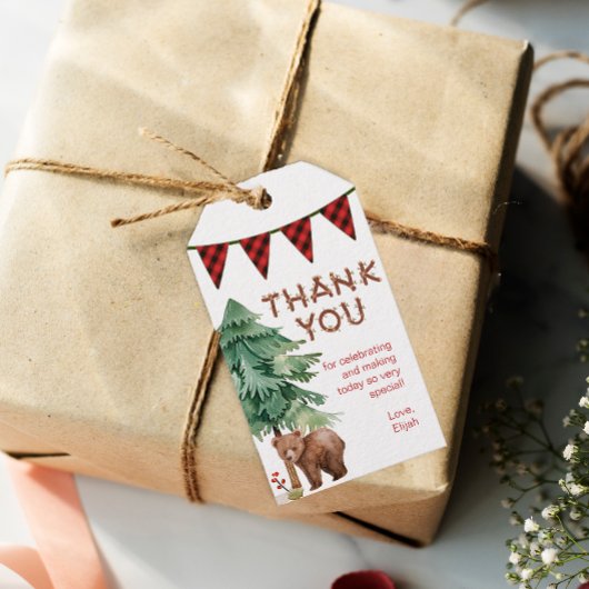 Rustieke houten bedankkaartjes voor verjaardagsfee cadeaulabel