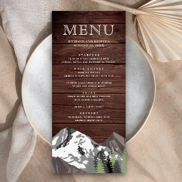 Rustieke Houten Bergbos Bruiloft Menu
