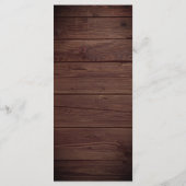 Rustieke Houten Bergbos Bruiloft Menu (Achterkant)