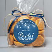 Rustieke Houten Blauw Vrijgezellenfeest Mason Jars Ronde Sticker