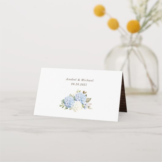 Rustieke Houten Blauwe Hortensia Slingerlichten Me Plaatskaartje (Achterkant)