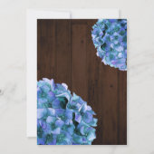 Rustieke Houten Blauwe Hortensia Vieren met Ons Kaart (Achterkant)