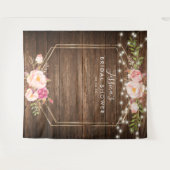Rustieke Houten Bloem Bruiloftsshower Achtergrond Wandkleed (Voorkant (horizontaal))