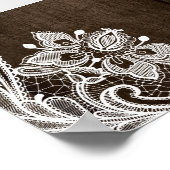 Rustieke Houten Bloem Lichtjes Bruidsfeest Fotorek Poster (Hoek)