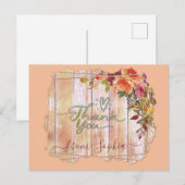 Rustieke houten bloem met naam dank je wel briefkaart (Voorkant / Achterkant)