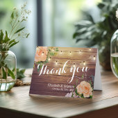 Rustieke Houten Bloem Slingerlampjes Bruiloft Beda Bedankkaart