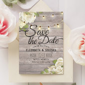 Rustieke Houten Bloem Slingerlichten Save The Date