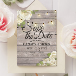 Rustieke Houten Bloem Slingerlichten Save The Date