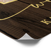 Rustieke Houten Bloemboog Foto Bruiloft Welkom Poster (Hoek)