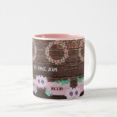 Rustieke houten bloemen Mok voor huwelijkscadeau (Voorkant rechts)