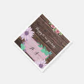 Rustieke houten bloemen MONOGRAM bruiloft Servette Servet (Hoek)