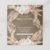 Rustieke Houten Bloemen Pampas Grass Tent Plaats K Plaatskaartje (Buitenkant ongevouwen)