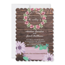 Rustieke houten bloemen Script en foto bruiloft