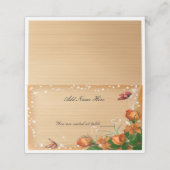 Rustieke Houten Bloemen Vlinder Bruiloft Gevouwen  Plaatskaartje (Buitenkant ongevouwen)
