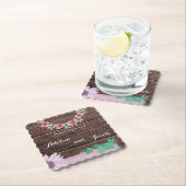 Rustieke houten bloemenbruiloft onderzetter (Insitu)