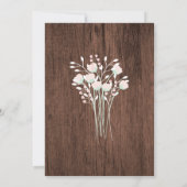 Rustieke houten bloemencross doop uitnodiging (Achterkant)