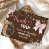 Rustieke houten bloemenlaarzen of bogen Dank u kaa Bedankkaart