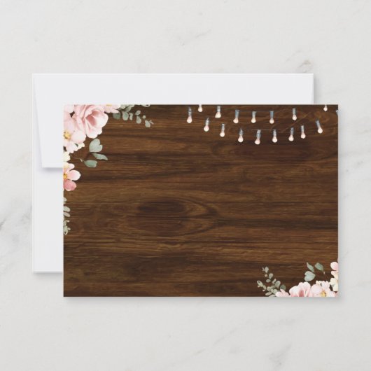 Rustieke houten bloemenlaarzen of bogen Dank u kaa Bedankkaart (Achterkant)