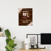 Rustieke houten bloemenlaarzen of strikken Geslach Poster (Thuiskantoor)