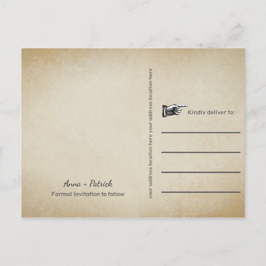 Rustieke houten bloemenlantaarnlichten sparen de d aankondigingskaart (Achterkant)