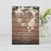 Rustieke houten bloemenslingerlamp met monogram br kaart (Staand voorkant)