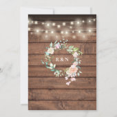 Rustieke houten bloemenslingerlamp met monogram br kaart (Achterkant)