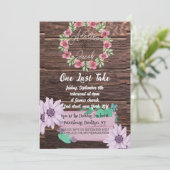 Rustieke Houten bloemige Trouw Rehearsal Diner kaa Kaart (Staand voorkant)