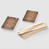 Rustieke houten bloemige trouwprogramma waaier (Niet-gemonteerd)