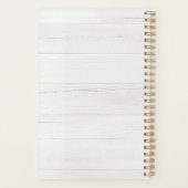 Rustieke Houten Bloemige Waterverf Monogram Planner (Achterkant)