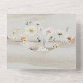 Rustieke houten bloemstuk all in one uitnodiging (Achterkant)
