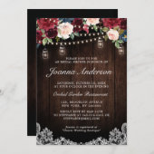 Rustieke Houten Bloemstuk Mason Pot Bruiloftsfeest Kaart (Voorkant / Achterkant)