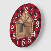 Rustieke Houten Blokhut Acryl Wandklok (Hoek)