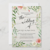 Rustieke houten blozen en ivoor Rozen bloemenbruil Kaart (Voorkant)