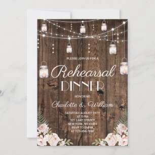 Rustieke Houten Blush Bloemencollectie Proefdinerm Kaart