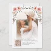 Rustieke Houten Boho Bloem Foto Luifel Bruiloft Save The Date (Achterkant)