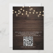 Rustieke Houten Boho Moderne Herfst QR Code Bruilo Kaart (Achterkant)