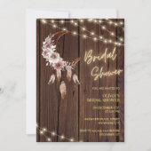 Rustieke houten boho string verlichting vrijgezell kaart (Voorkant)