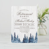 rustieke houten boom pensionering uitnodiging (Staand voorkant)