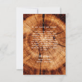 Rustieke houten boom ring foto dank u bedankkaart (Achterkant)