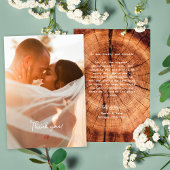 Rustieke houten boom ring foto dank u bedankkaart